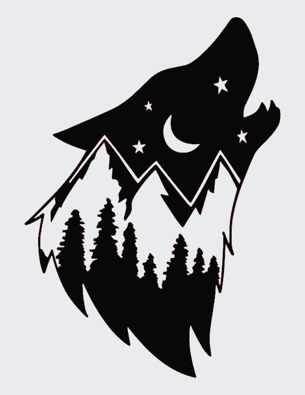 Night Wolf Mountain Sizes Reusable Stencil Modern Travelling Climbing 'MT4'