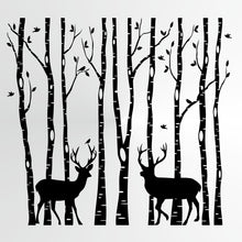 Deers in a Forest Winter Cards Decoration Big & Small Sizes Colour Wall Sticker Decorations Tree Woods Winter Cards Animal148