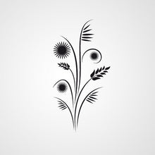 FLORAL TWIG & EAR OF GRAIN Big & Small Sizes Colour Wall Sticker Shabby Chic Romantic Style 'J3'