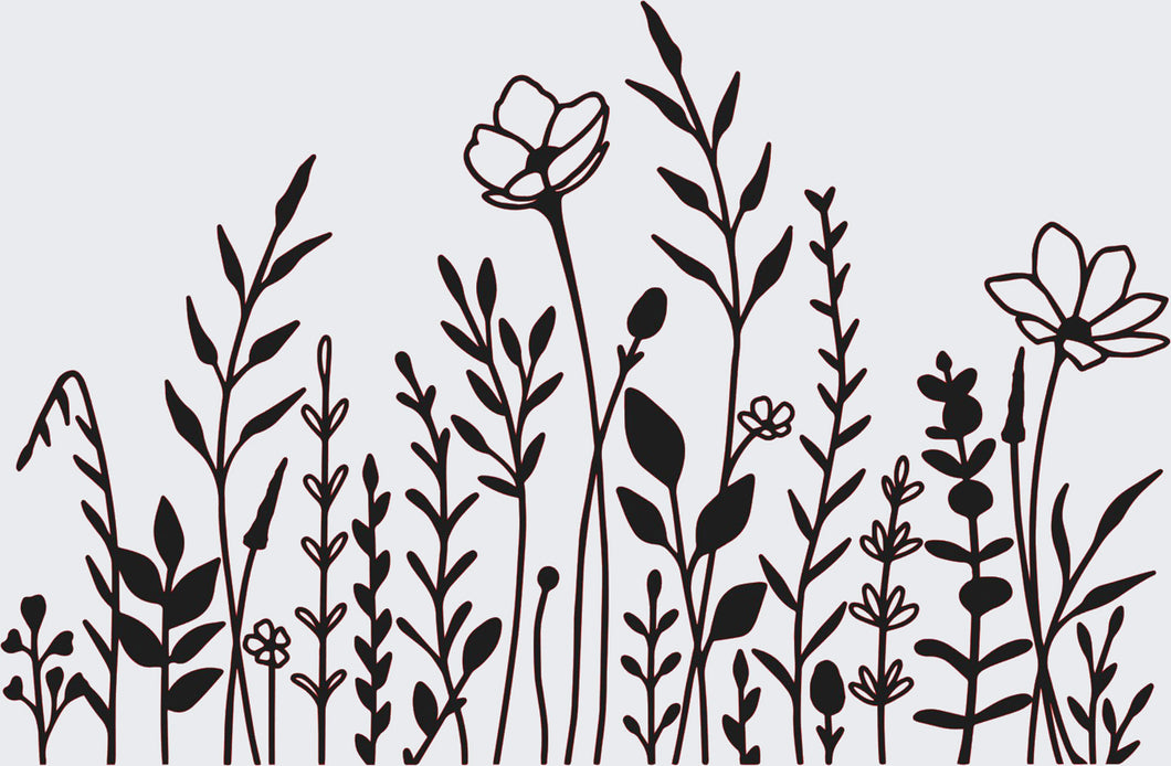 Set Of Spring Flowers Sizes Reusable Stencil Floral Romantic Style 'Flora51'