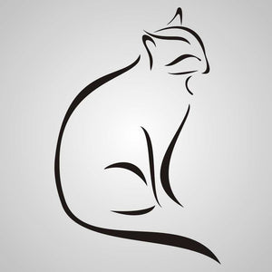 ARTISTIC CAT SKETCH Big & Small Sizes Colour Wall Sticker Animal Romantic Style 'Animal93'