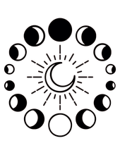 ESOTERIC MANY MOONS MAGICAL Big & Small Colour Wall Sticker Spiritual Moon Phases Mystical 'MG10'