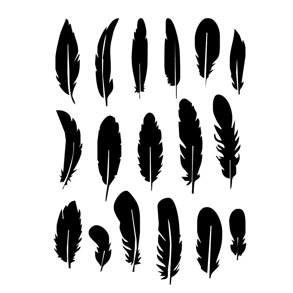 Set of feathers Reusable Stencil A5 A4 A3 & Bigger Sizes Wall decor Shabby Chic Style / DECO43