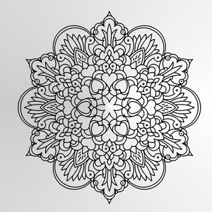 Mandala Hearts Flowers Big & Small Sizes Colour Wall Sticker Oriental Modern Travel / M10