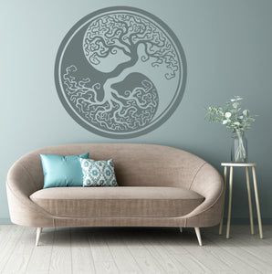 TREE OF LIFE Yin Yang MANDALA Big & Small Colour Wall Sticker Floral Modern Bohemian 'Tree of life2'