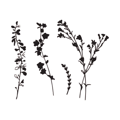 BOTANICAL WILD HERBS AND FLOWERS Sizes Reusable Stencil Shabby Chic Romantic Style 'Wild19'