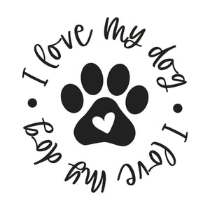 I Love My Dog Sizes Reusable Stencil Modern Animal Style Breed Paws Happy 'Q101'