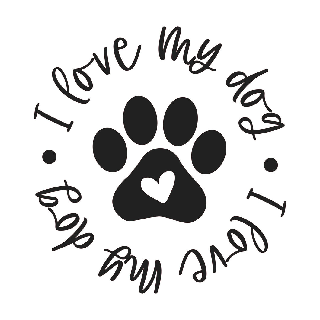 I Love My Dog Sizes Reusable Stencil Modern Animal Style Breed Paws Happy 'Q101'