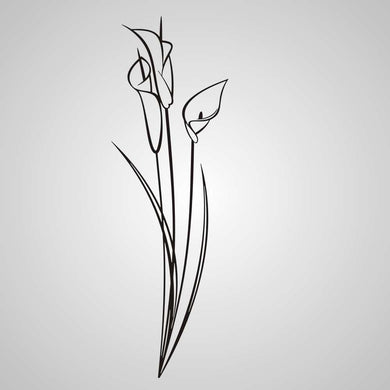 NATURAL CALA LILIES SKETCH Sizes Reusable Stencil Shabby Chic Romantic Style 'Flora3_61'