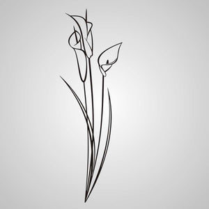 NATURAL CALA LILIES SKETCH  Big & Small Sizes Colour Wall Sticker Shabby Chic 'Flora3_61'