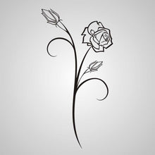 NATURAL ROSE BUDS SKETCH  Big & Small Sizes Colour Wall Sticker Shabby Chic 'Flora3_77'