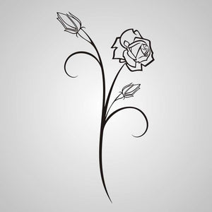NATURAL ROSE BUDS SKETCH Sizes Reusable Stencil Shabby Chic Romantic Style 'Flora3_77'