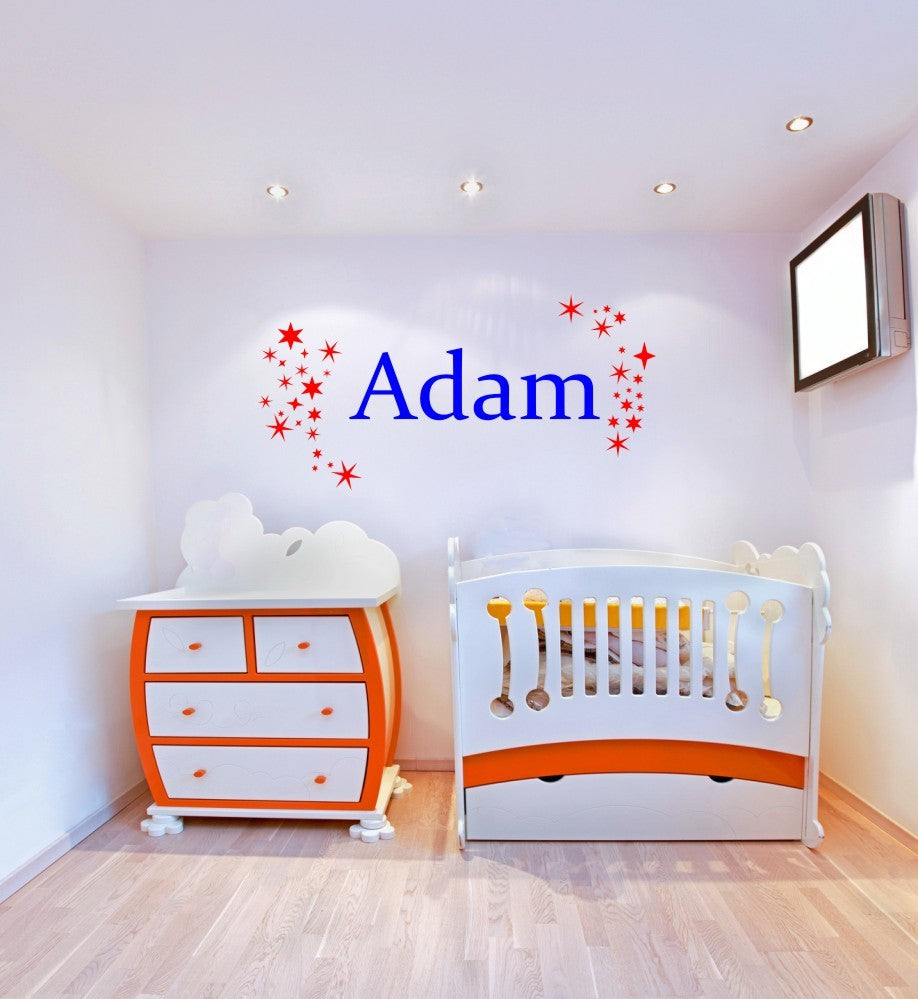 CUSTOM BOY'S NAME Sizes Reusable Stencil Kids Room Bedroom 'STAR2'