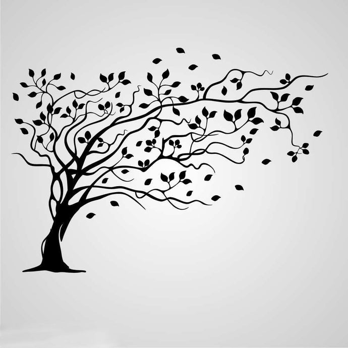 WILLOW TREE IN THE WIND Sizes Reusable Stencil Floral Nature Modern Shabby Chic 'Tree51'