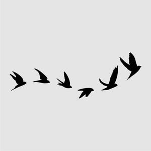 WAVE OF FLYING BIRDS Sizes Reusable Stencil Shabby Chic Romantic Style 'Bird118'