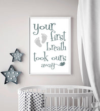 "Your first breath'' QUOTE Sizes Reusable Stencil Wall Decor Kids Room 'N49'