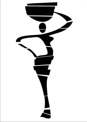 African Lady Big & Small Sizes Colour Wall Sticker Modern Oriental Travel Style / P2