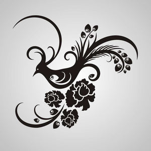 FLORAL PEACOCK & FLOWERS Sizes Reusable Stencil Shabby Chic Romantic Style 'CH30'
