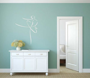 DANCING BALLERINA SKETCH Big & Small Sizes Colour Wall Sticker Modern Oriental 'Ladies42'