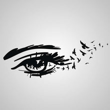 EYE WITH BIRDS WAVE SKETCH Sizes Reusable Stencil Modern Romantic Style / Deco14