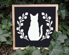 Cat Wreath Sizes A5 a4 A3 & Larger Reusable Stencil Modern Wall Art Spiritual Esoteric Phases Magical 'MG18'