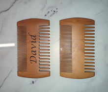 Peach Wood Double Comb Hair Beard Mustache Personalised Engraved Christmas Gift Present Keepsake