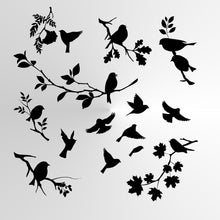 SET OF BIRDS Big & Small Sizes Colour Wall Sticker Shabby Chic Romantic Style 'Bird120'