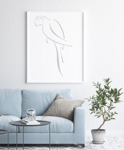PARROT ARTISTIC SKETCH Big & Small Sizes Colour Wall Sticker Animal Kids Room Modern Style 'Kids149'