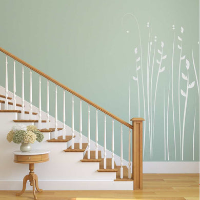 THICKET BRUSHWOOD GRASS Big & Small Sizes Colour Wall Sticker Shabby Chic Romantic Style 'Flora39'