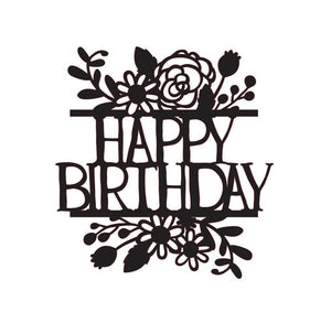 Happy Birthday Reusable Stencil Sizes A5 A4 A3 & Larger Shabby Chic Craft Paint Wall Deco / Q102