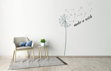 DANDELIONS ON WIND ,,MAKE A WISH'' Big & Small Sizes Colour Wall Sticker Shabby Chic Romantic Style 'J13'