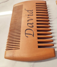 Peach Wood Double Comb Hair Beard Mustache Personalised Engraved Christmas Gift Present Keepsake