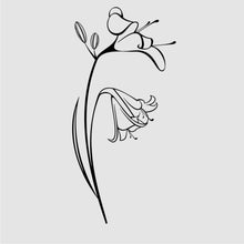 NATURAL LILIES SKETCH Sizes Reusable Stencil Shabby Chic Romantic Style 'Flora3_60'