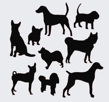 Dog Set Poodle Boxer Husky Dog Breed Big & Small Sizes Colour Wall Sticker Modern Animal Style 'Animal151'