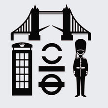 London Set Big Ben Guard Tower Bridge Telephone Box England Sizes Reusable Stencil Craft Wall Decor Style Art 'Tourist3'