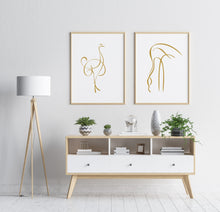 OSTRICH ARTISTIC SKETCH Big & Small Sizes Colour Wall Sticker Animal Kids Room 'Kids150'