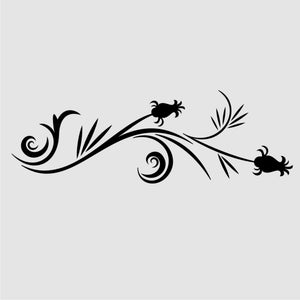 THISTLE FLORAL BORDER ORNAMENT Big & Small Sizes Colour Wall Sticker Shabby Chic 'J33'