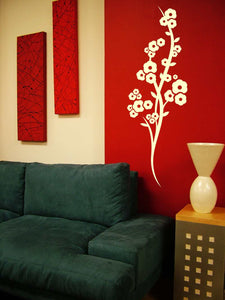 FLORAL TWIG CHERRY TREE & FLOWERS Big & Small Sizes Colour Wall Sticke Oriental Exotic 'Ch69'