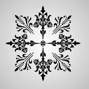 MANADALA STAR SNOW FLAKE  Big & Small Sizes Reusable Stencil Oriental Bohemian 'Deco13'