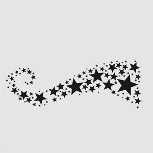 STARS WAVE Sizes Reusable Stencil Kids Decorative Modern Romantic Style 'Deco8'