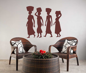 AFRICAN LADIES Big & Small Sizes Colour Wall Sticker Travel Oriental Modern Style 'P1'