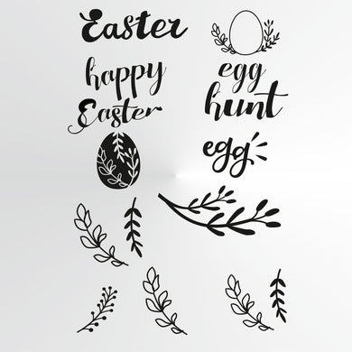 Happy Easter Egg Hunt Sizes Reusable Stencil Bunny Spring Palm Decoration 'E4'