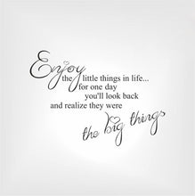 'ENJOY THE LITTLE THINGS IN LIFE..' QUOTE Big & Small Sizes Colour Wall Sticker Modern 'Q36'