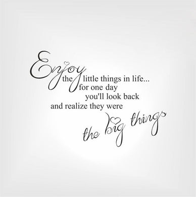 ,,ENJOY THE LITTLE THINGS IN LIFE...'' QUOTE Sizes Reusable Stencil Modern Style 'Q36'