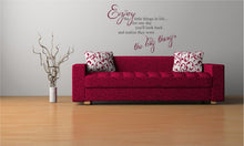 'ENJOY THE LITTLE THINGS IN LIFE..' QUOTE Big & Small Sizes Colour Wall Sticker Modern 'Q36'