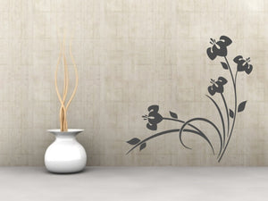 CORNFLOWER CORNER Big & Small Sizes Colour Wall Sticker Shabby Chic Romantic Style 'Flora8'