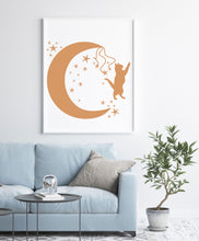Cat And The Moon Magical Sizes Reusable Stencil Modern Wall Art Room 'MG4'