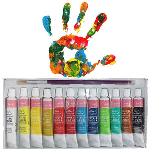 Set of 12 Colours 6ML Professional Acrylic Paints  - Brightly Coloured Art Supplies