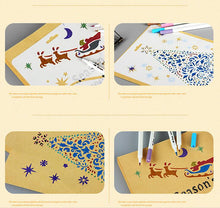 Merry Christmas Tree Stars Flakes Winter Cards Decoration Reusable Stencil Various Sizes / SNOW14