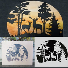 Christmas Trees Deers in Forest Bauble/ Winter Cards Decoration Reusable Stencil Various Sizes / SNOW13